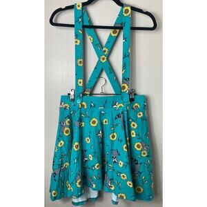 DISNEY SKIRT M SUSPENDER PRINCESS POCAHONTAS MEEKO & FLIT TURQUOISE BLUE FLORAL